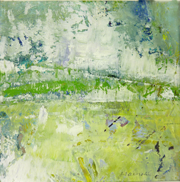 BJA-W900 Oil and Cold Wax Painting, Green